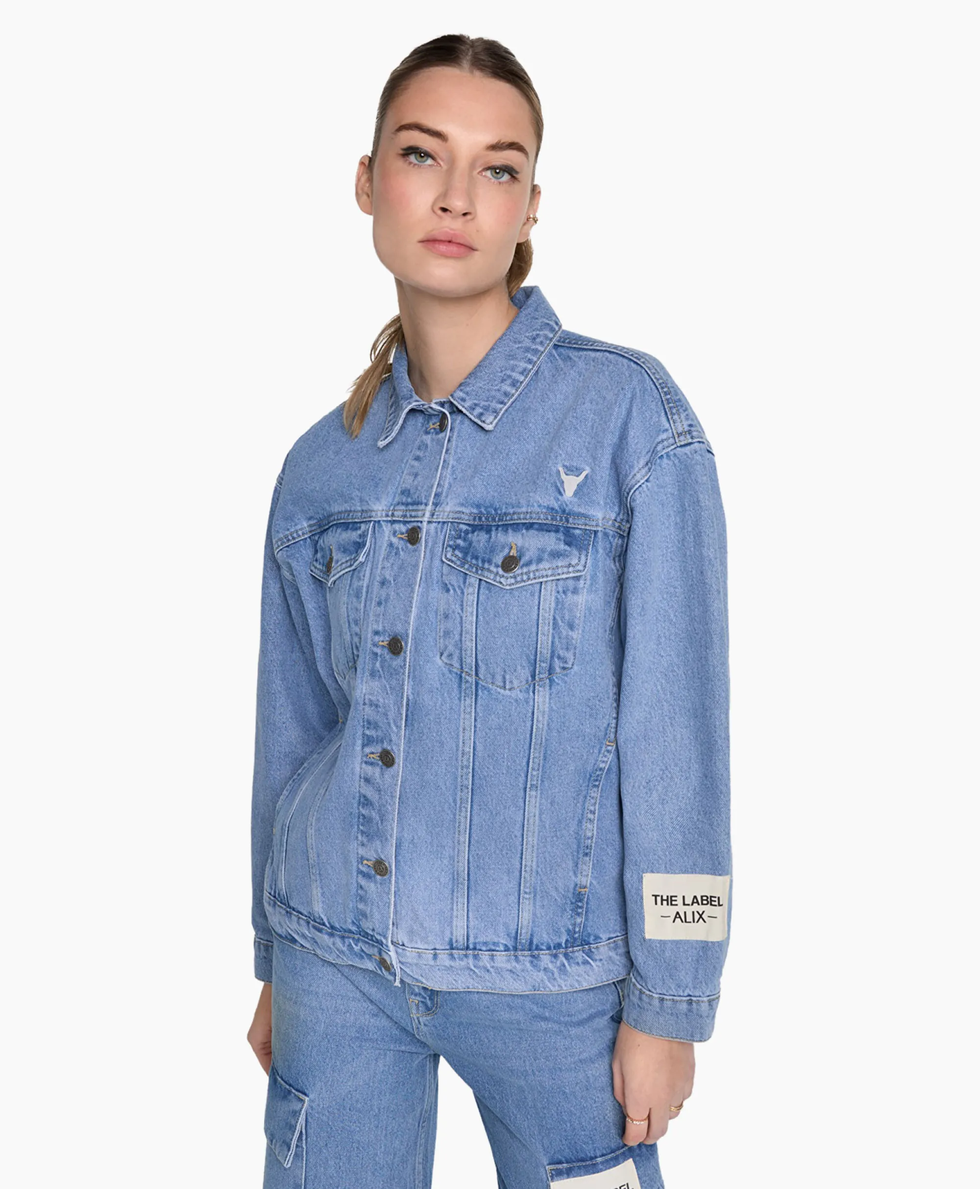 Alix The Label Jack Woven Denim Blauw*Dames Jassen