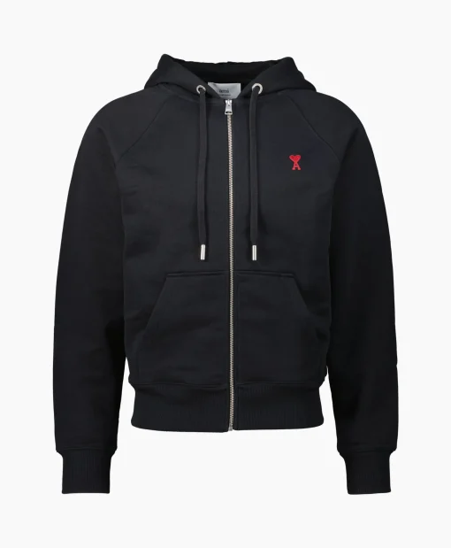 Ami Paris Hoodie Adc Zipped Zwart*Heren Truien