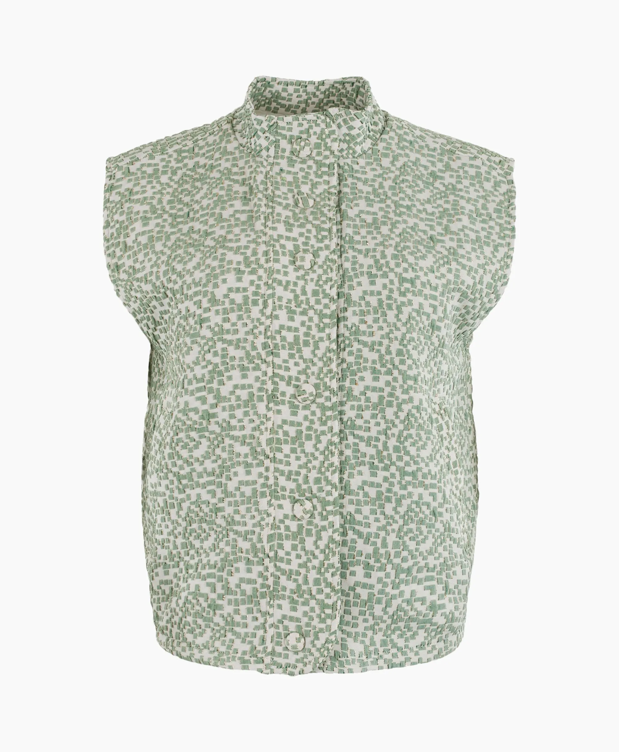 Anna Van Toor Gilet 43A11-02108B Groen*Dames Gilets