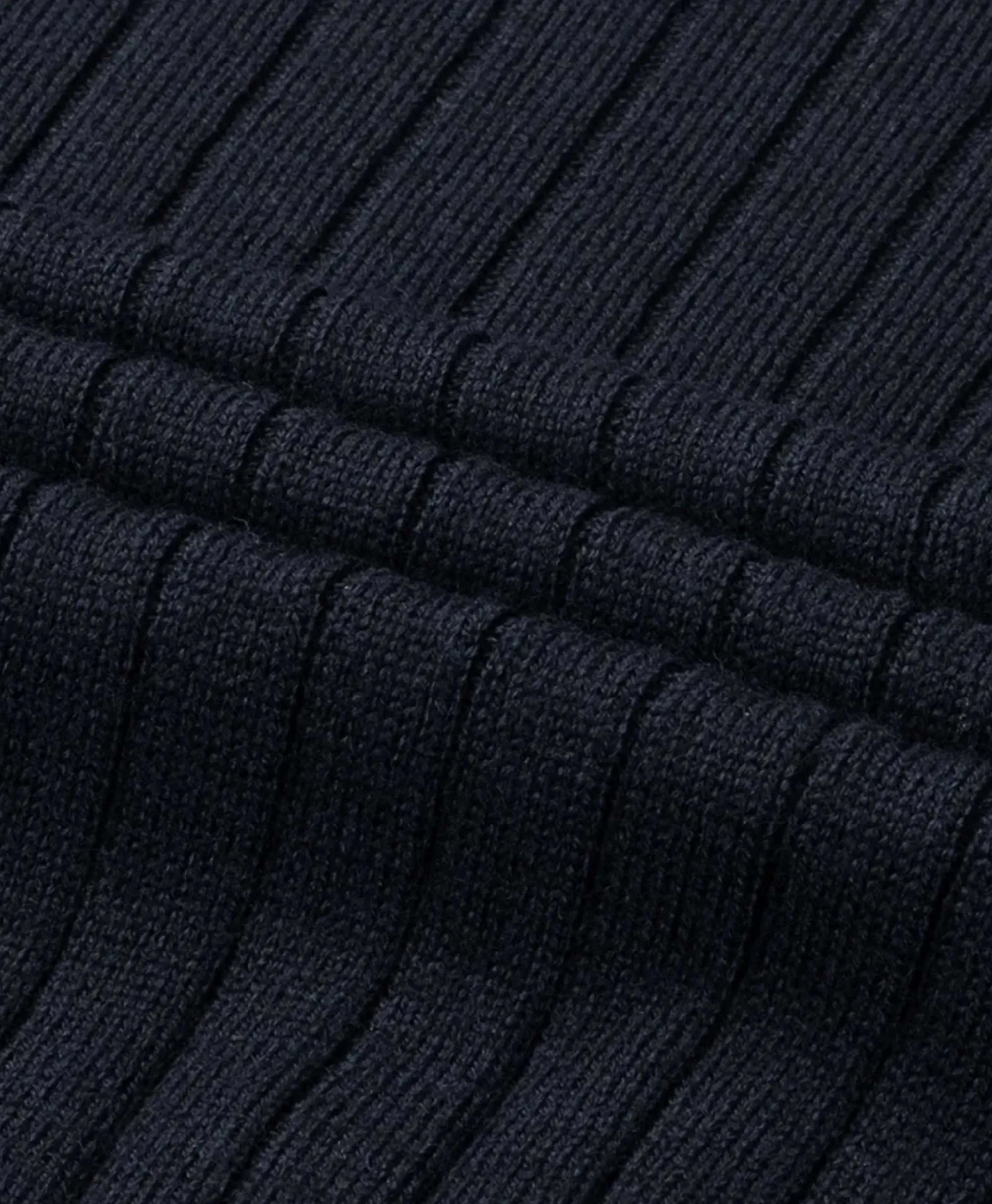 Aurelien Pullover Rib Zip Polos Ls Donker Blauw*Heren Truien