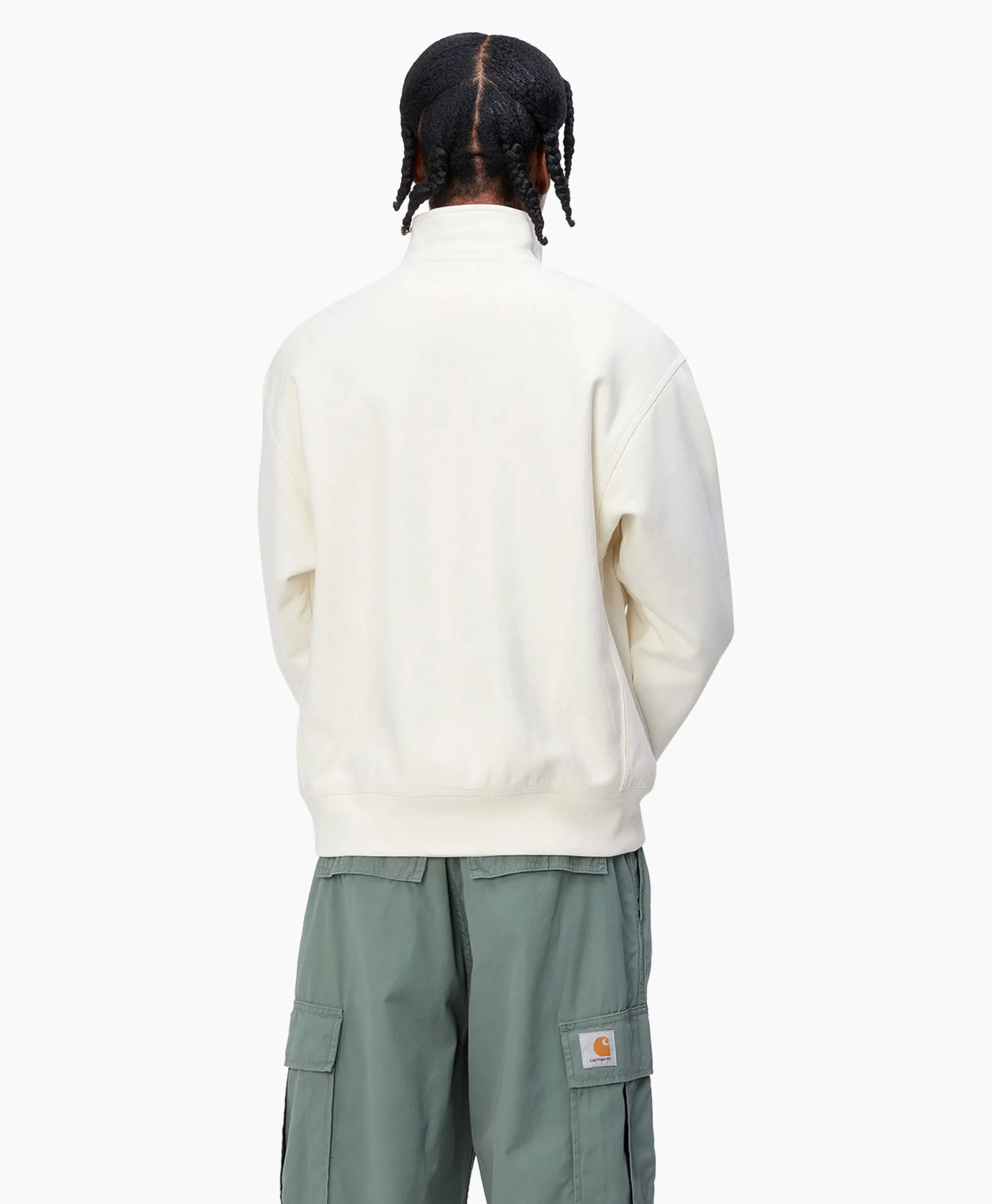 Carhartt Wip Sweater Half Zip American Script Ecru*Heren Truien