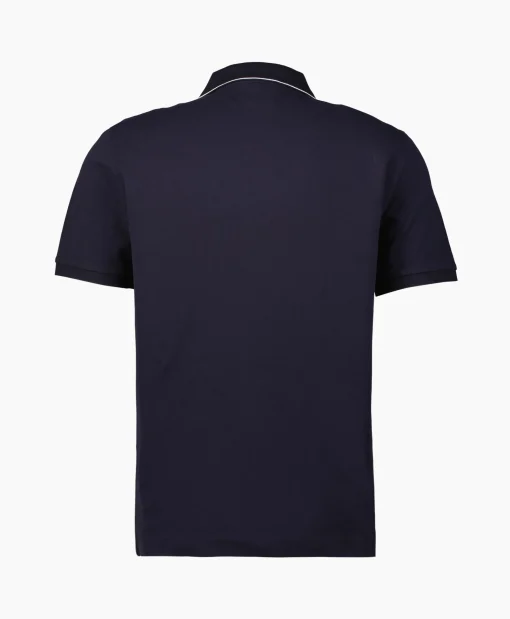 Cp Company Polo Stretch Piquet Striped Collar Donker Blauw*Heren Polo's