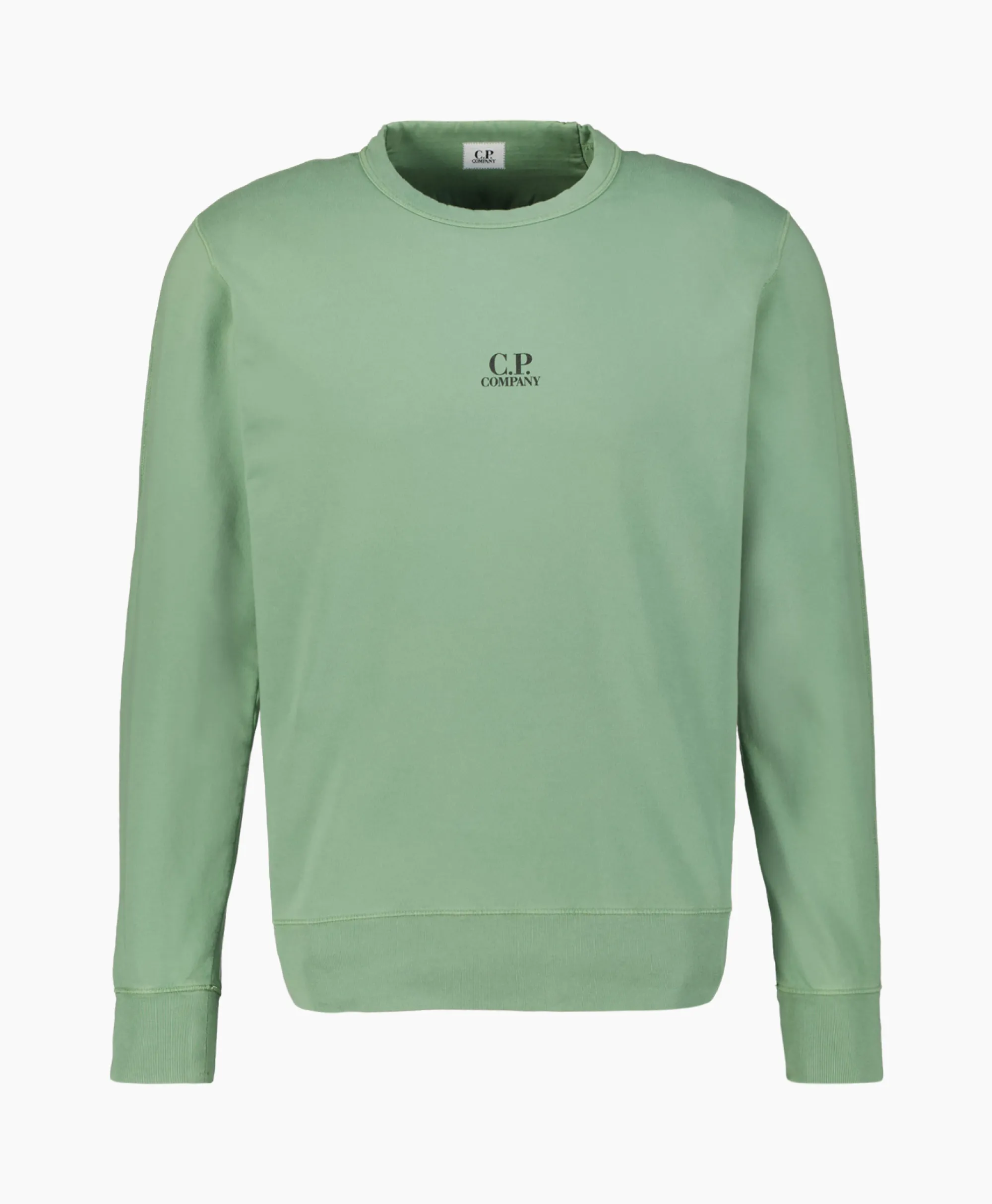 Cp Company Sweater Light Fleece Logo Groen*Heren Truien