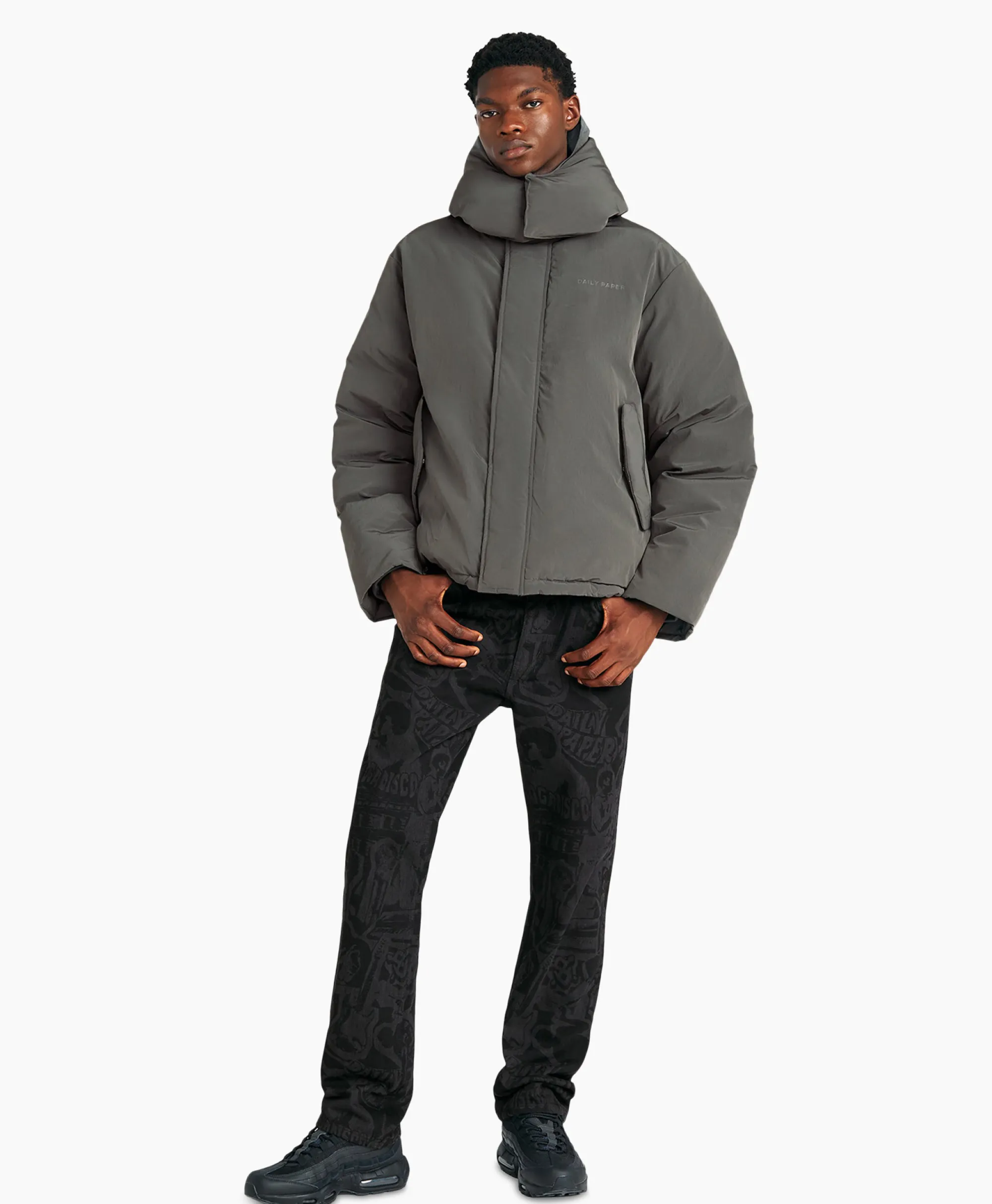 Daily Paper Gewatteerde Jas Joel Donkergrijs*Heren Jassen
