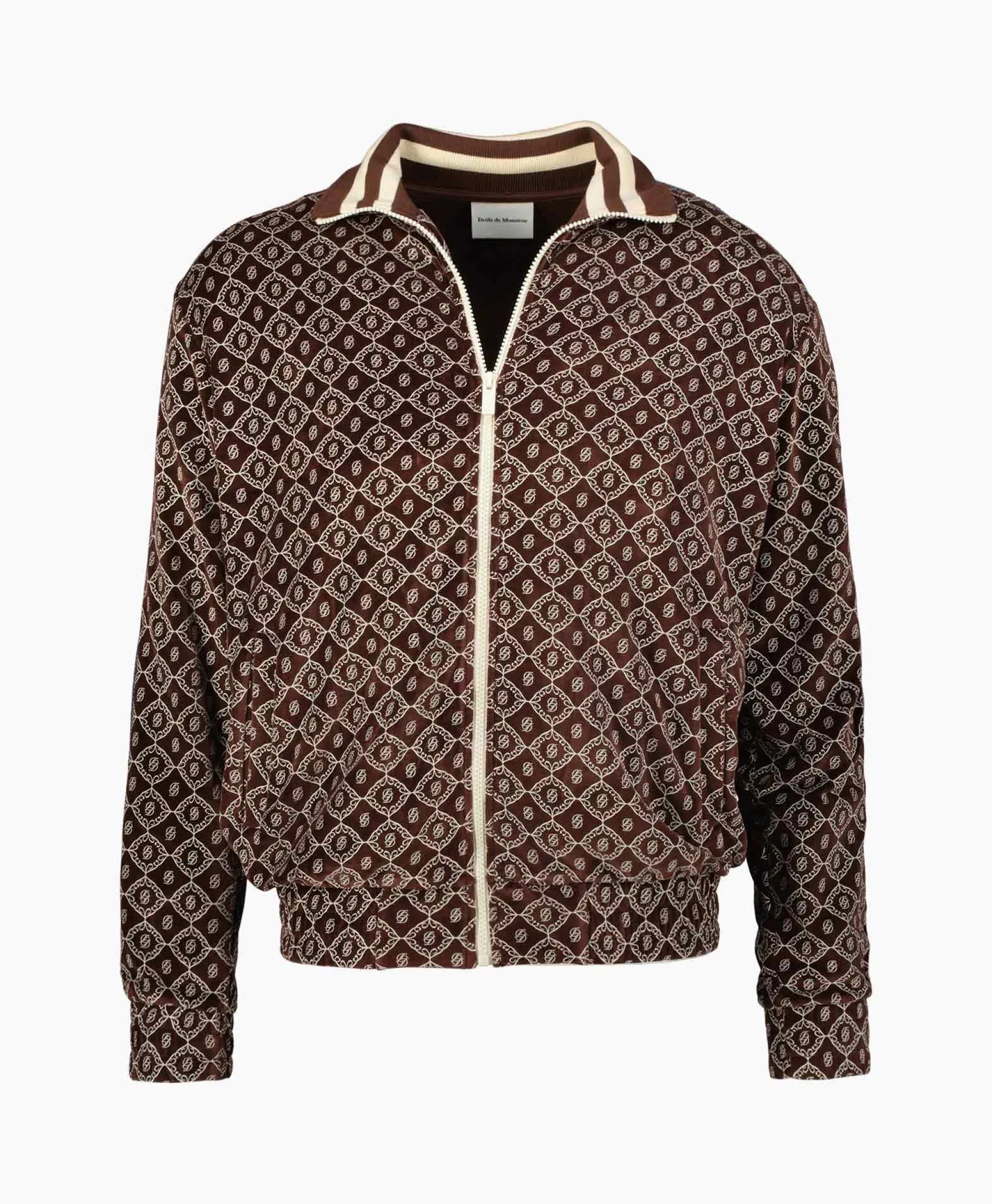 Drole De Monsieur Jack La Veste Survet' Velours Monogramme Bruin*Heren Vesten