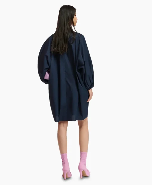Essentiel Antwerp Mini Jurk Frilled Blauw*Dames Bruiloftskleding