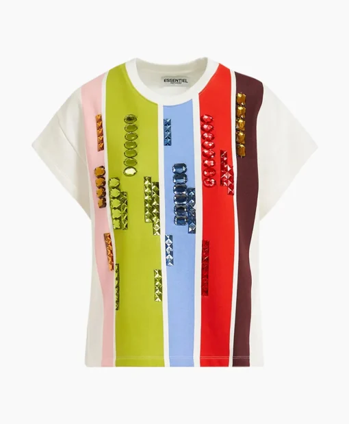 Essentiel Antwerp T-Shirt Korte Mouw Foam Off White*Dames T-Shirts & Tops