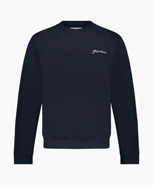 Flâneur Flaneur Sweater Signature Donker Blauw*Heren Truien