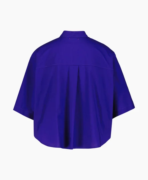 Forte_forte Blouse Bci Cotton Popeline Half Sleeves Paars*Dames Blouses