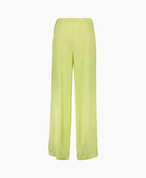 Forte_forte Pantalon Toile Satin Jacquard Palazzo Geel*Dames Broeken