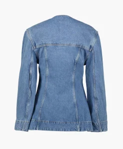 Ganni Jack Cutline Denim Fitted Midden Blauw*Dames Jassen