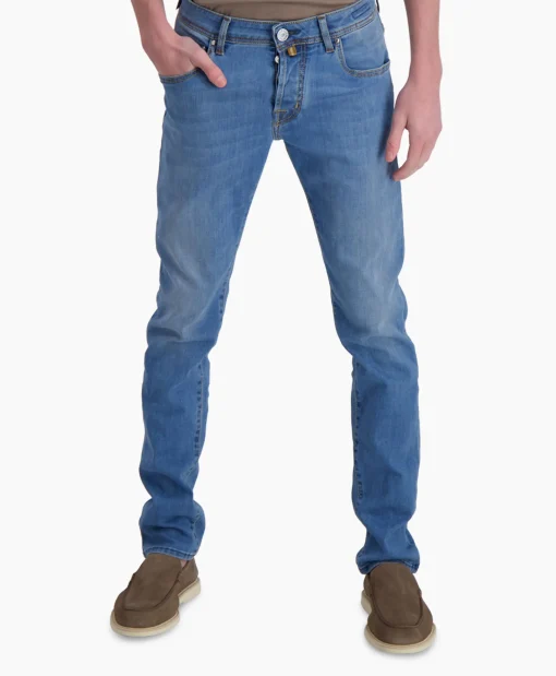 Jacob Cohen Jeans 5 Pkt Super Slim Fit Nick Midden Blauw*Heren Broeken