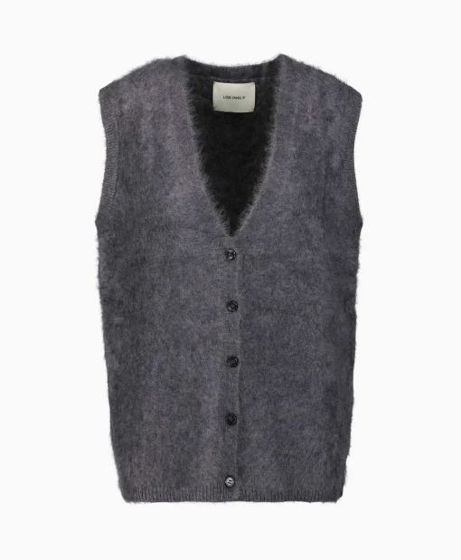 Lisa Yang Pullover Astrid Donkergrijs*Dames Truien
