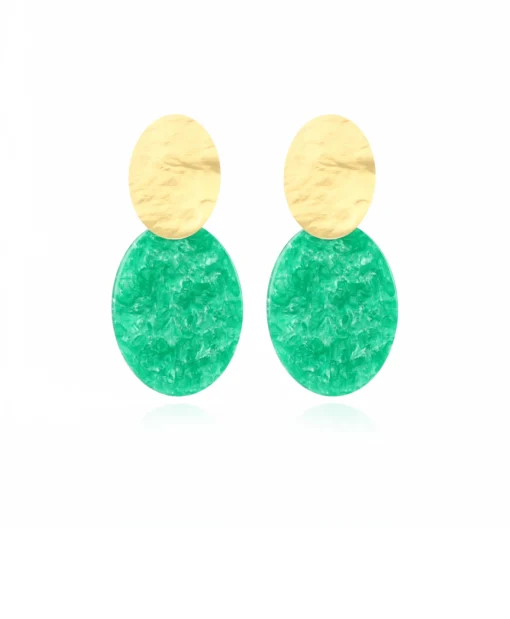 Lott. Gioielli Oorbellen Closed Oval S Midden Groen*Dames Sieraden