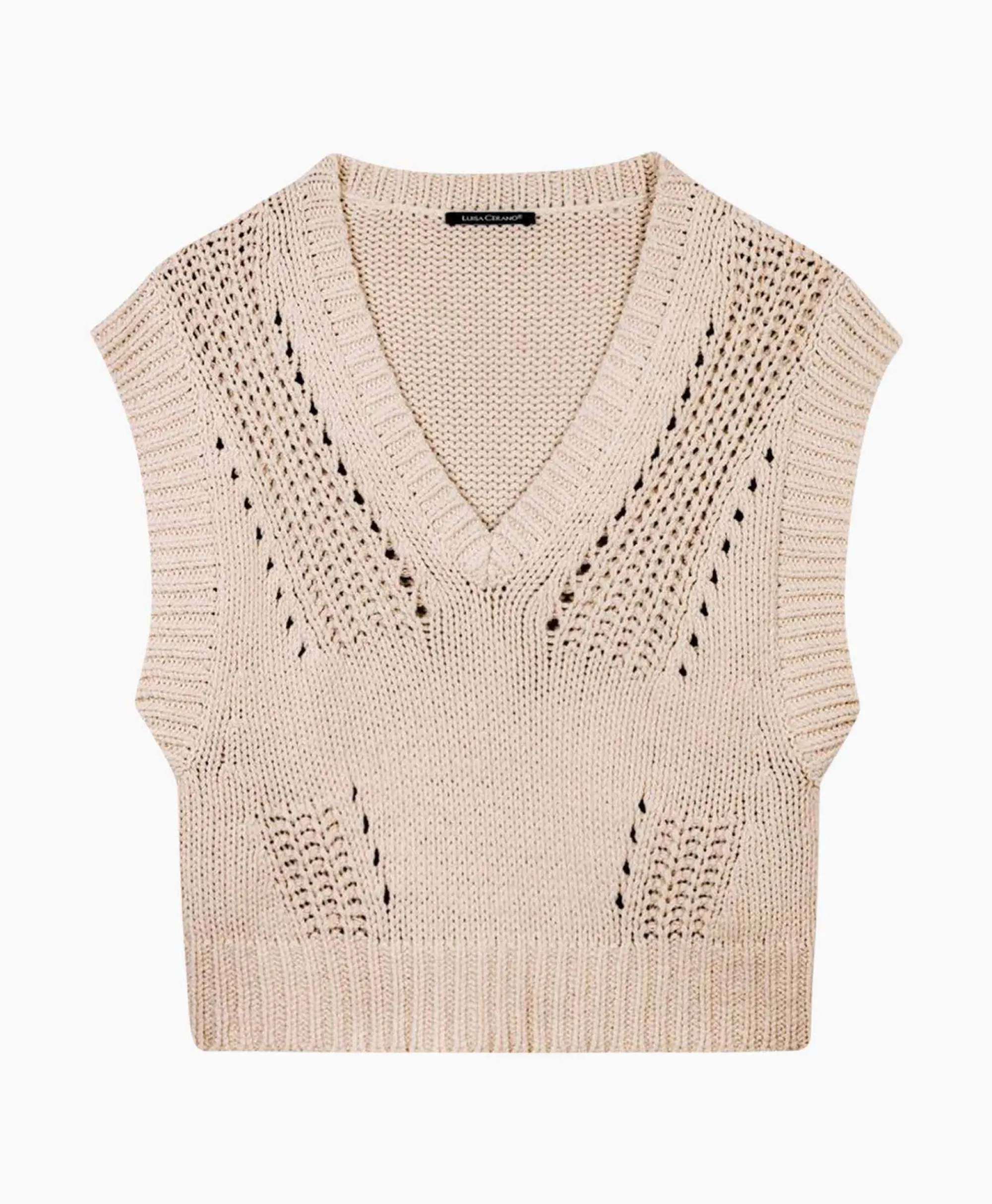 Luisa Cerano Spencer 198404/5323-0 Beige*Dames Truien