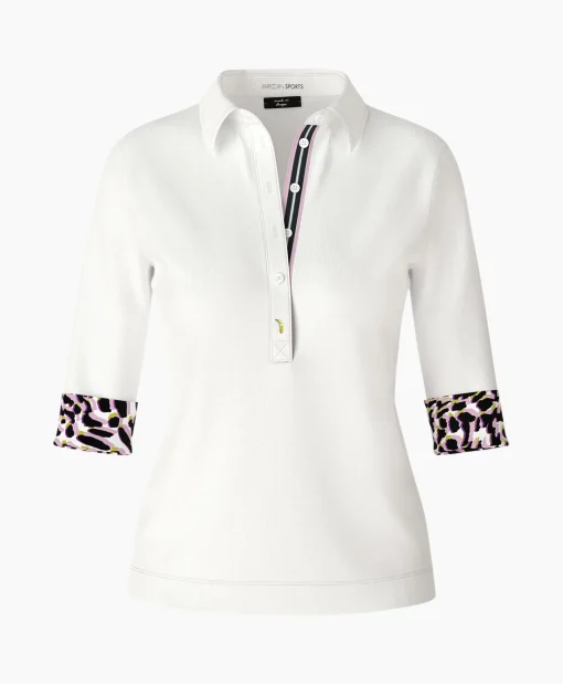 Marccain Sport Polo Ws 53.06 J55 Off White*Dames Polo's