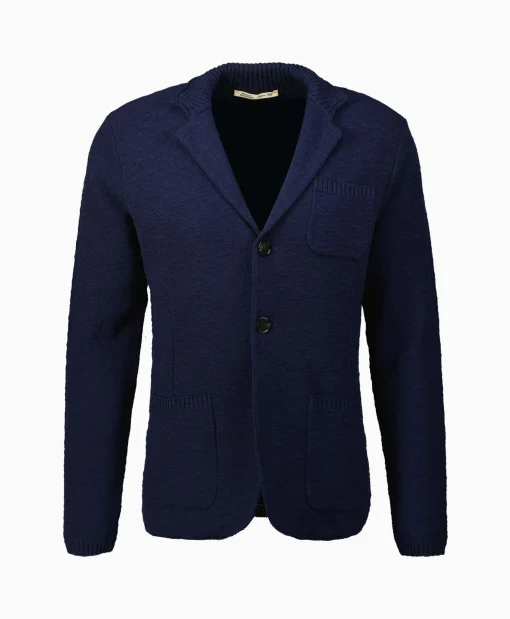 Maurizio Baldassari Jack Knit With Rib Details Blauw*Heren Jassen