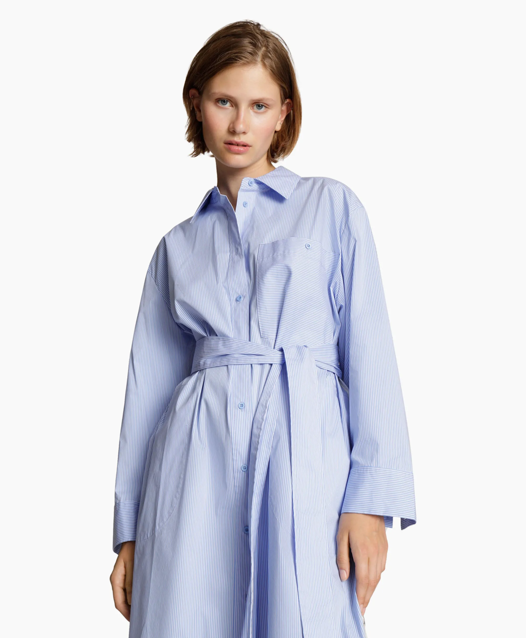 Munthe Midi Jurk Masseila Blauw*Dames Jurken