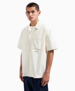 Olaf Hussein Overshirt Cotton Linen Ss Ecru*Heren Jassen