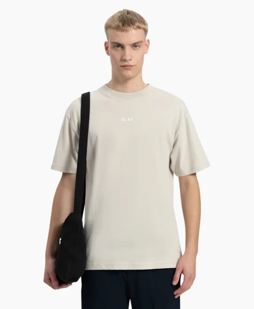 Olaf Hussein T-Shirt Korte Mouw Block Beige*Heren T-Shirts