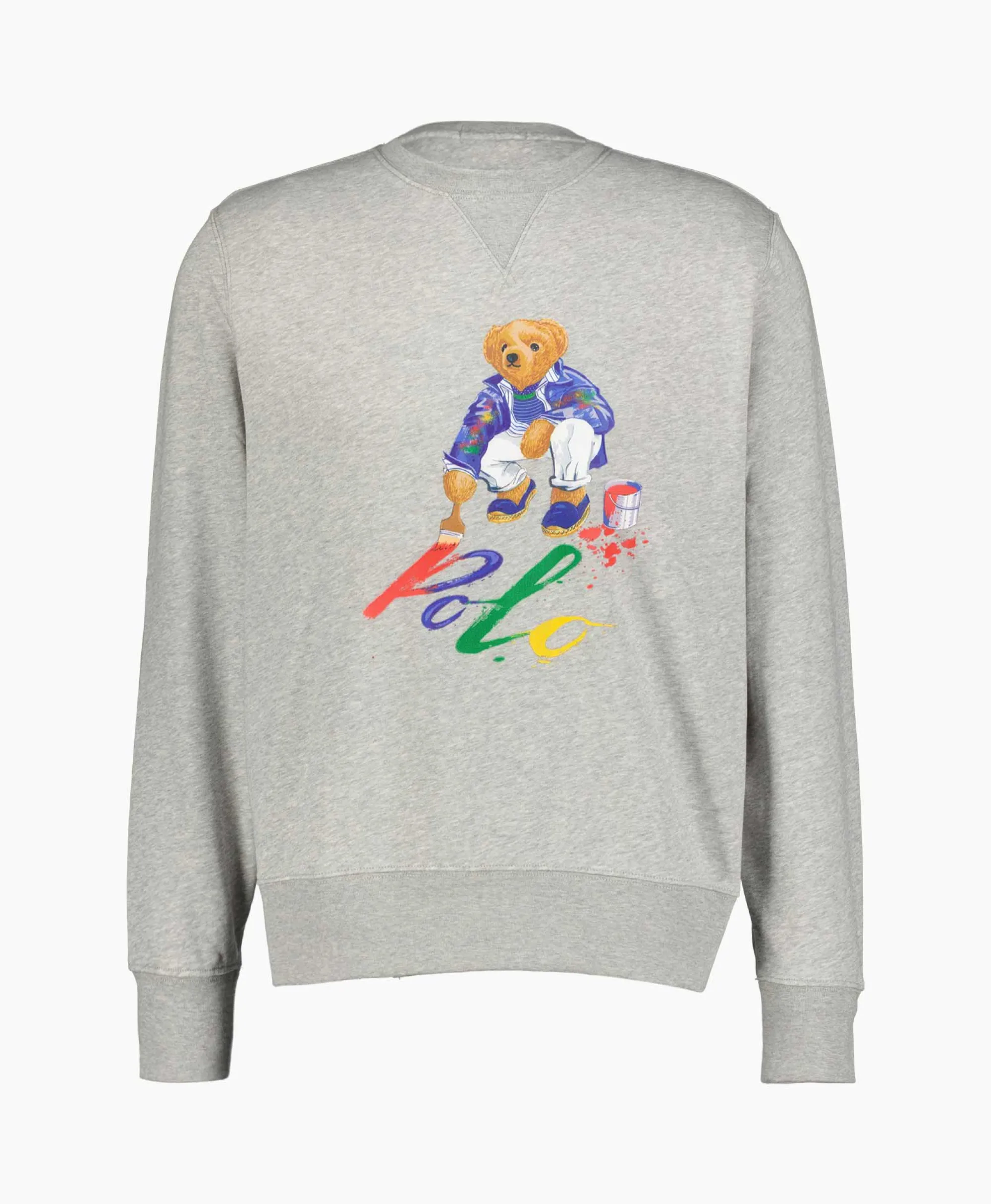Ralph Lauren Sweater Paint Bear Grijs*Heren Truien