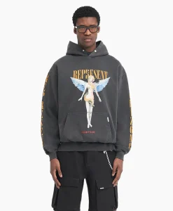 Represent Hoodie Reborn Zwart*Heren Truien