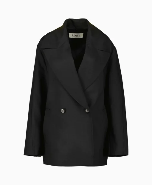Róhe Rohe Mantel Wool Tailoring Scarf Zwart*Dames Jassen