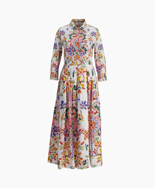 Sara Roka Midi Jurk Elenat Oranje*Dames Jurken