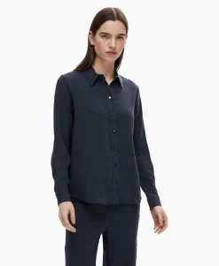 Selected Femme Blouse Viva Ls Shirt Noos Donker Blauw*Dames Blouses