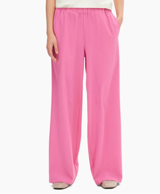 Selected Femme Pantalon Tinni-Relaxed Mw Wide Pant N Noo Roze*Dames Broeken