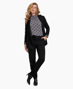Studio Anneloes Broek Mira Ornament Jacquard Trousers Zwart*Dames Broeken