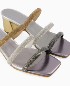 Toral Sandaal Met Hak Tl-Mila Zilver*Dames Sandalen