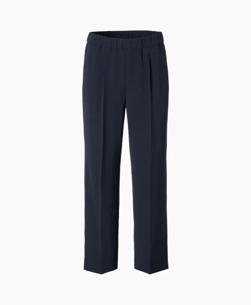 Zenggi Chino Japanese Crepe Relaxed Donker Blauw*Dames Broeken